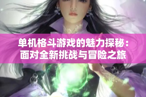 单机格斗游戏的魅力探秘：面对全新挑战与冒险之旅