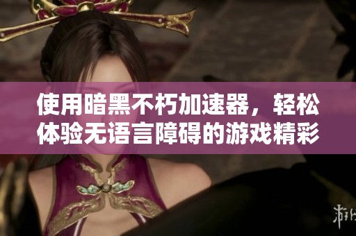 使用暗黑不朽加速器，轻松体验无语言障碍的游戏精彩