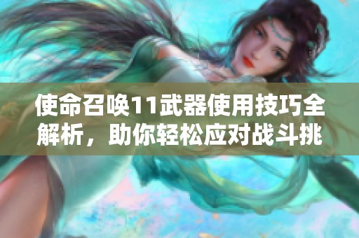 使命召唤11武器使用技巧全解析，助你轻松应对战斗挑战