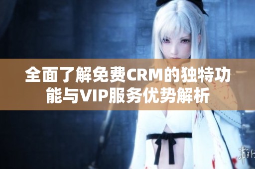 全面了解免费CRM的独特功能与VIP服务优势解析