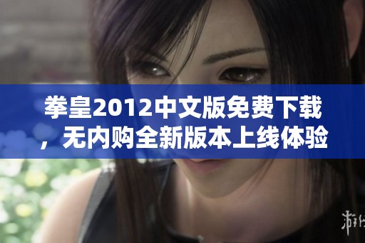 拳皇2012中文版免费下载，无内购全新版本上线体验