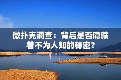 微扑克调查：背后是否隐藏着不为人知的秘密？