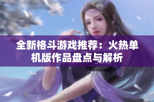 全新格斗游戏推荐：火热单机版作品盘点与解析