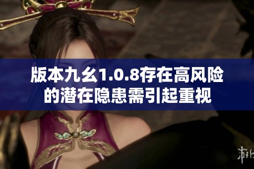 版本九幺1.0.8存在高风险的潜在隐患需引起重视