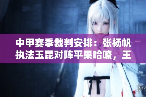 中甲赛季裁判安排：张杨帆执法玉昆对阵平果哈嘹，王巍担任视频裁判