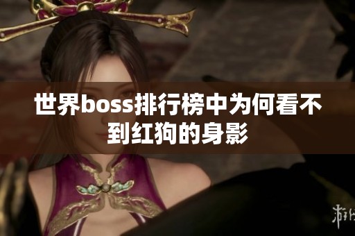 世界boss排行榜中为何看不到红狗的身影