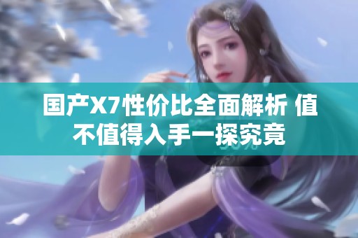 国产X7性价比全面解析 值不值得入手一探究竟