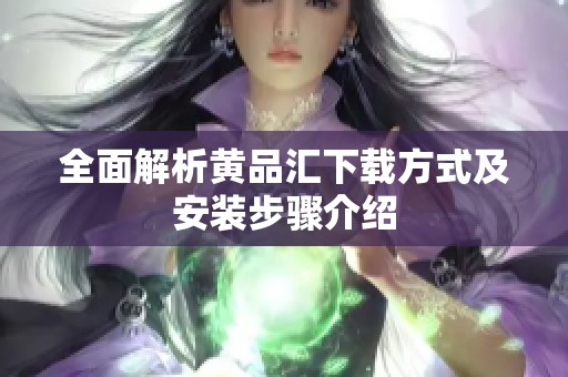 全面解析黄品汇下载方式及安装步骤介绍