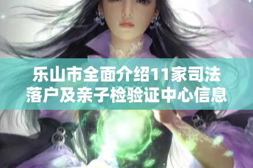 乐山市全面介绍11家司法落户及亲子检验证中心信息