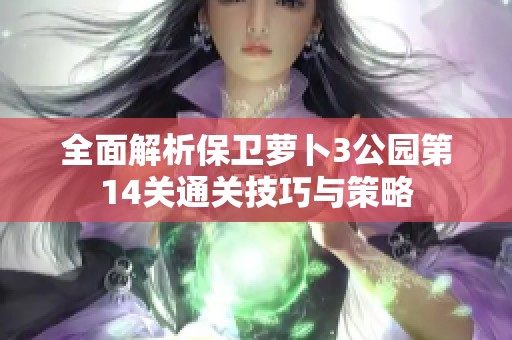 全面解析保卫萝卜3公园第14关通关技巧与策略
