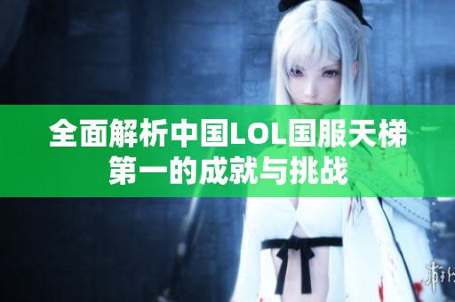全面解析中国LOL国服天梯第一的成就与挑战