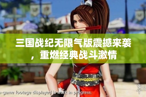 三国战纪无限气版震撼来袭，重燃经典战斗激情