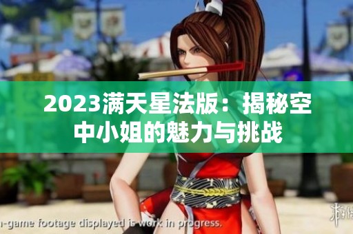 2023满天星法版：揭秘空中小姐的魅力与挑战