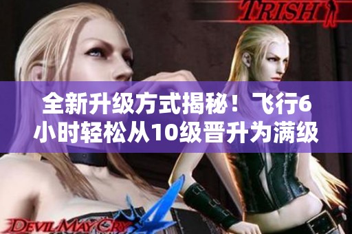 全新升级方式揭秘！飞行6小时轻松从10级晋升为满级！