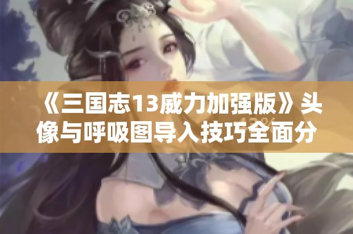 《三国志13威力加强版》头像与呼吸图导入技巧全面分享