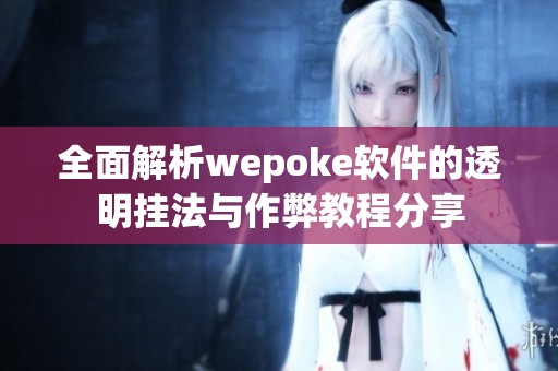 全面解析wepoke软件的透明挂法与作弊教程分享
