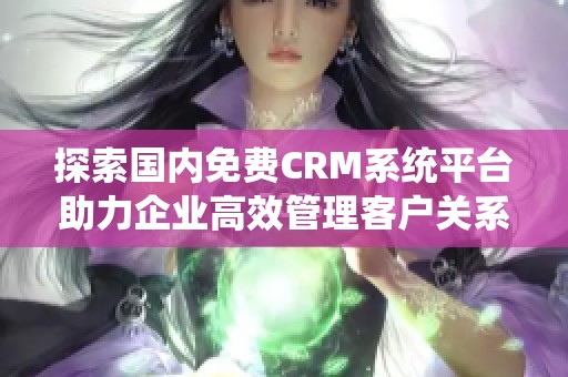 探索国内免费CRM系统平台助力企业高效管理客户关系