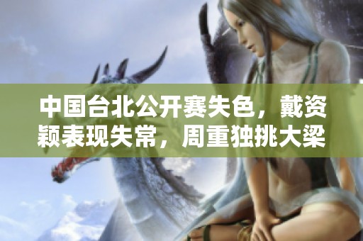 中国台北公开赛失色，戴资颖表现失常，周重独挑大梁