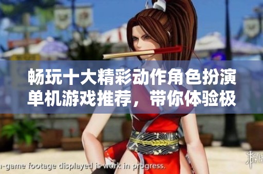 畅玩十大精彩动作角色扮演单机游戏推荐，带你体验极致冒险乐趣