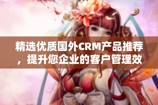 精选优质国外CRM产品推荐，提升您企业的客户管理效率