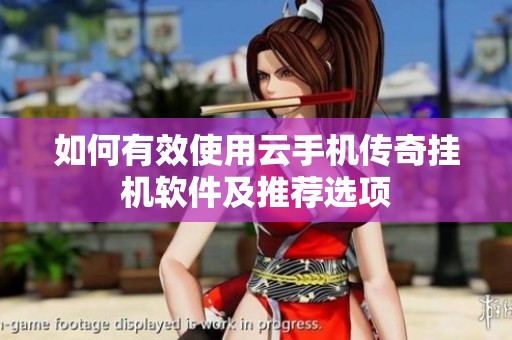 如何有效使用云手机传奇挂机软件及推荐选项