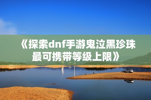 《探索dnf手游鬼泣黑珍珠最可携带等级上限》