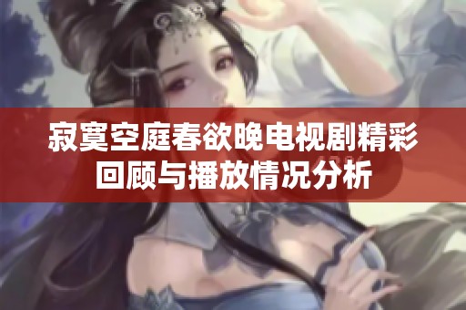 寂寞空庭春欲晚电视剧精彩回顾与播放情况分析