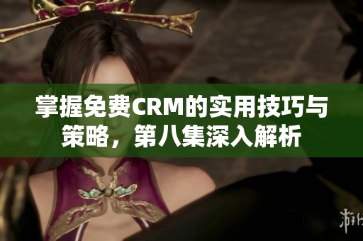 掌握免费CRM的实用技巧与策略，第八集深入解析