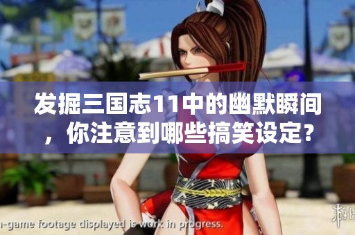 发掘三国志11中的幽默瞬间，你注意到哪些搞笑设定？