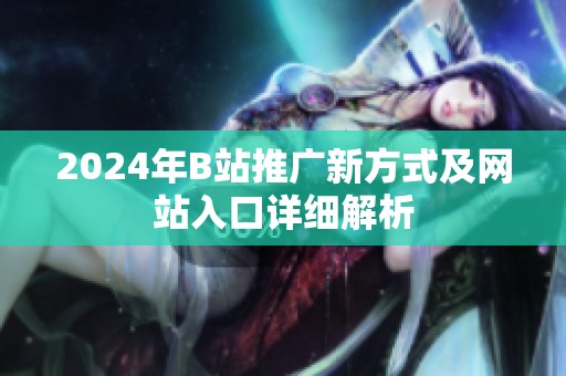 2024年B站推广新方式及网站入口详细解析