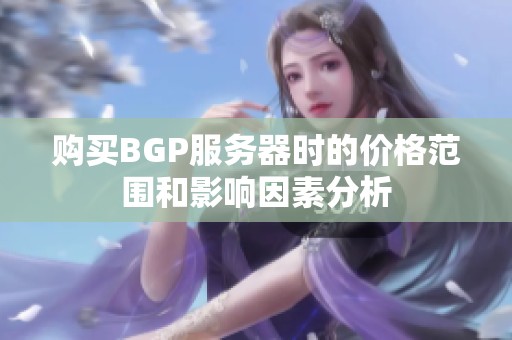 购买BGP服务器时的价格范围和影响因素分析