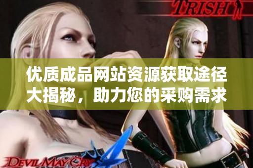 优质成品网站资源获取途径大揭秘，助力您的采购需求