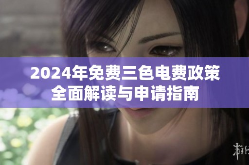 2024年免费三色电费政策全面解读与申请指南