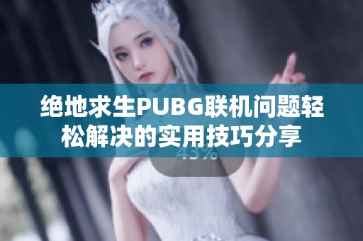 绝地求生PUBG联机问题轻松解决的实用技巧分享