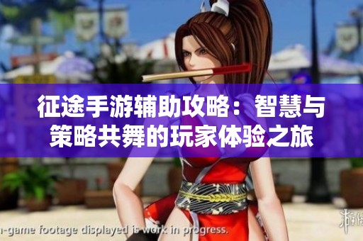 征途手游辅助攻略：智慧与策略共舞的玩家体验之旅