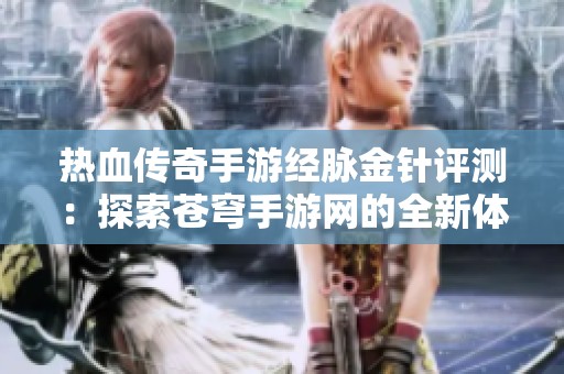 热血传奇手游经脉金针评测：探索苍穹手游网的全新体验