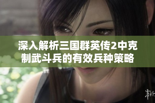 深入解析三国群英传2中克制武斗兵的有效兵种策略