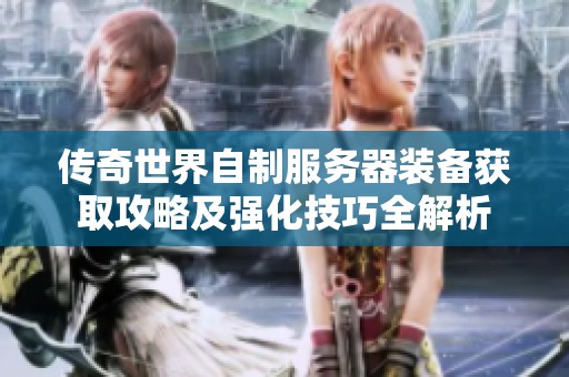 传奇世界自制服务器装备获取攻略及强化技巧全解析
