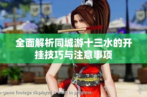 全面解析同城游十三水的开挂技巧与注意事项