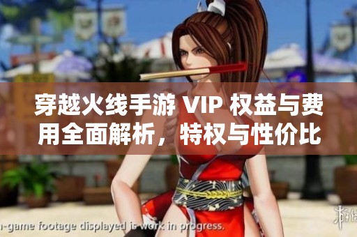 穿越火线手游 VIP 权益与费用全面解析，特权与性价比评估详尽说明