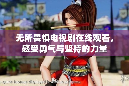 无所畏惧电视剧在线观看，感受勇气与坚持的力量