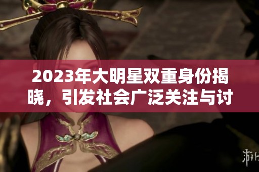 2023年大明星双重身份揭晓，引发社会广泛关注与讨论