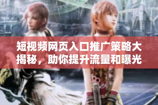短视频网页入口推广策略大揭秘，助你提升流量和曝光