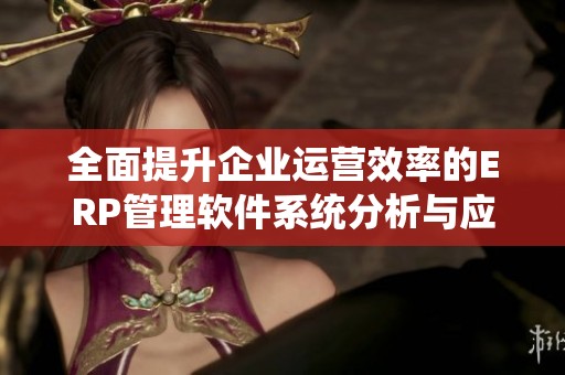 全面提升企业运营效率的ERP管理软件系统分析与应用