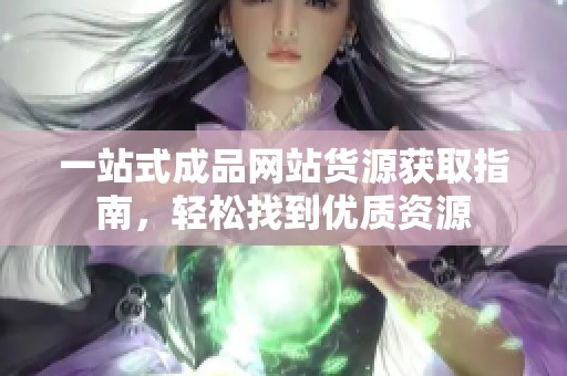 一站式成品网站货源获取指南，轻松找到优质资源