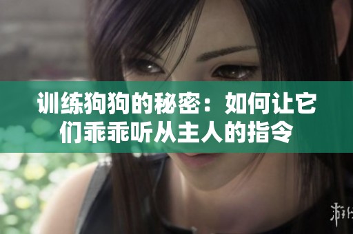 训练狗狗的秘密：如何让它们乖乖听从主人的指令