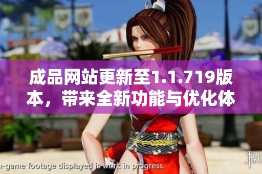 成品网站更新至1.1.719版本，带来全新功能与优化体验