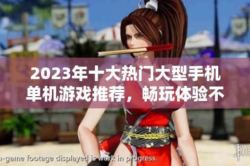 2023年十大热门大型手机单机游戏推荐，畅玩体验不容错过的前十名游戏榜单