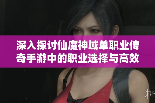深入探讨仙魔神域单职业传奇手游中的职业选择与高效游戏攻略解析