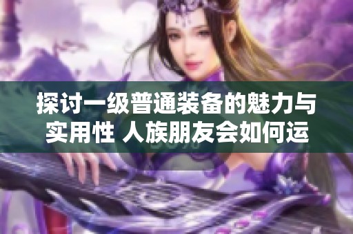 探讨一级普通装备的魅力与实用性 人族朋友会如何运用这些装备在新服中取得成功